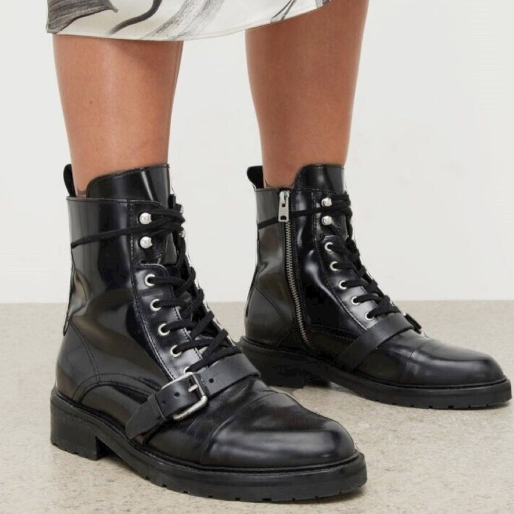 All Saints Donita zip boot- calf